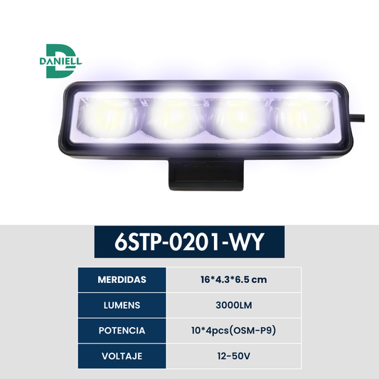 Barra Exploradora LED Ultra Slim | Daniell - 4 Lentes | Diseño Aerodinámico