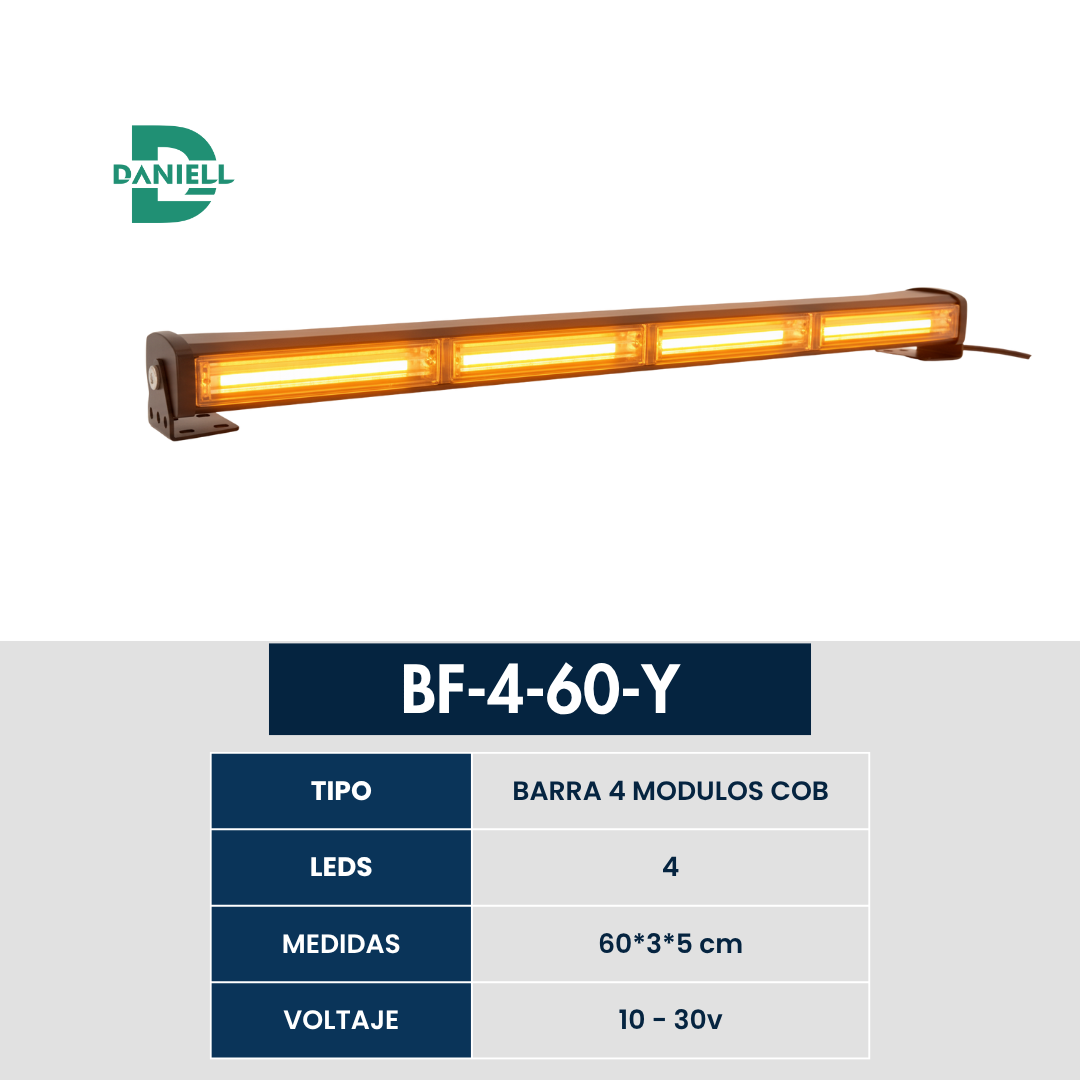 Luz Led  Daniell Barra Panoramica Baliza Estroboscopia  Secuencial 4 modulos