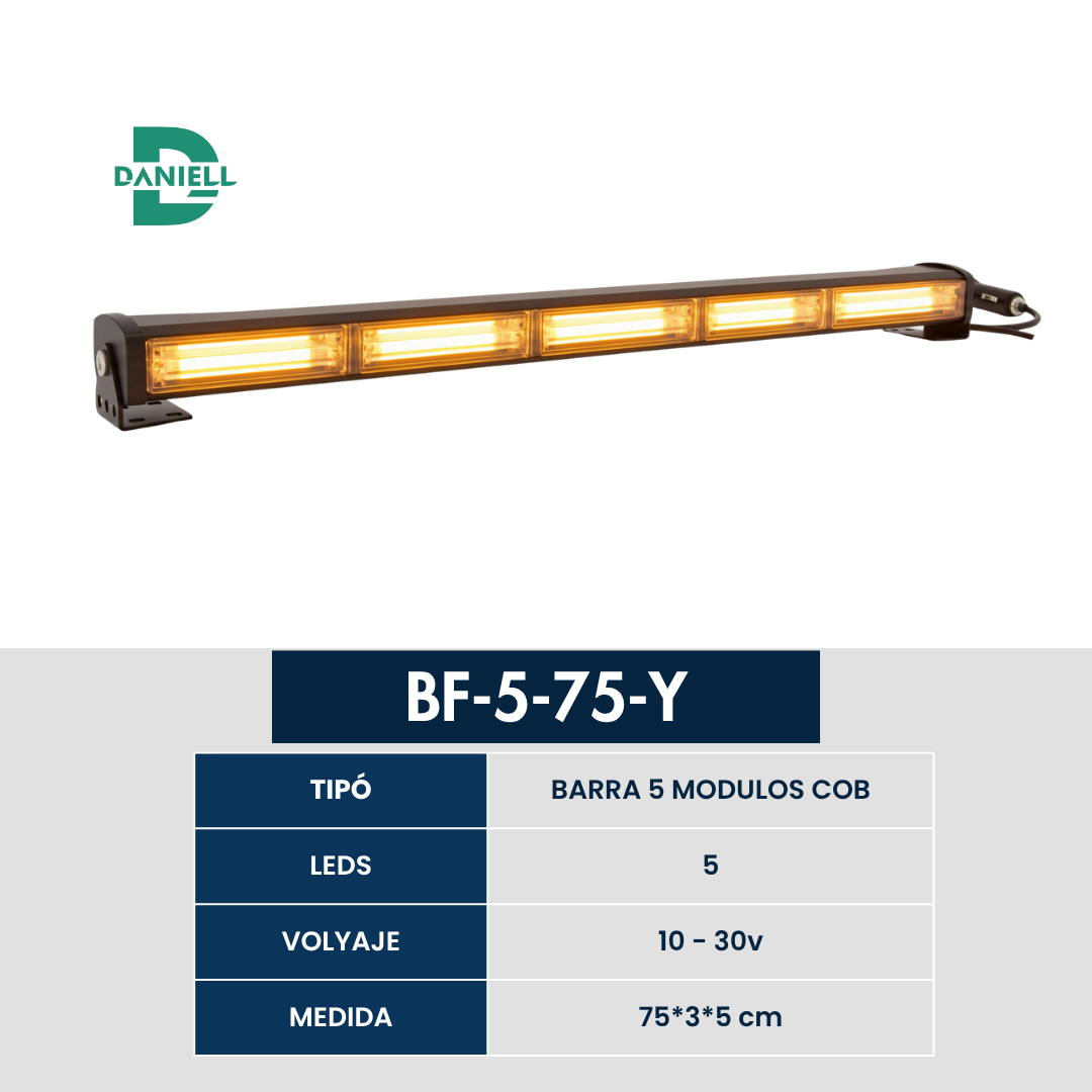 Luz Led Daniell Barra Panorámica Baliza Estroboscopia Secuencial 5 módulos