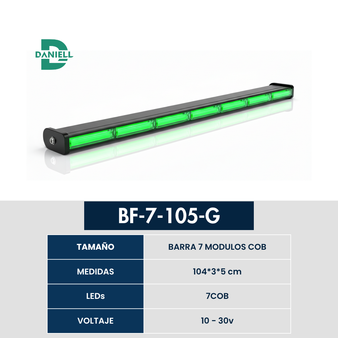 Barra LED Panorámica COB 7 Módulos | Daniell - 104 cm | 10-30V | Máxima Cobertura e Iluminación