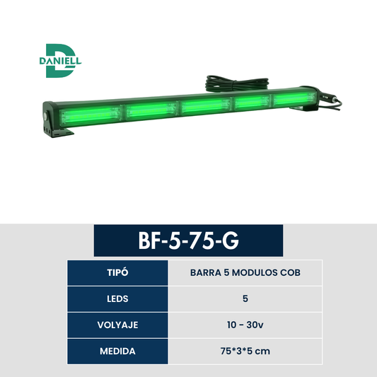 Luz Led Daniell Barra Panorámica Baliza Estroboscopia Secuencial 5 módulos